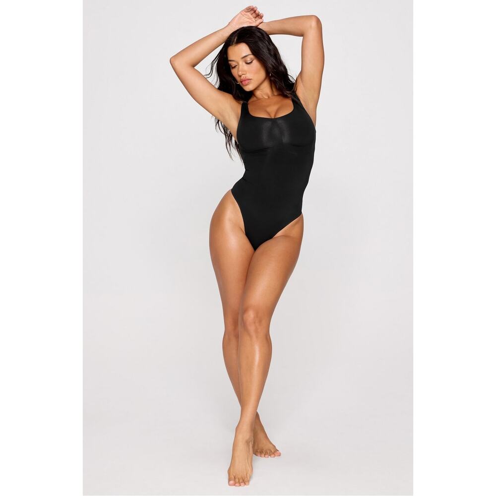 [Yitty] Black Nearly Naked Shapewear Thong Bodysuit Slimming Sculpting Size L/XL